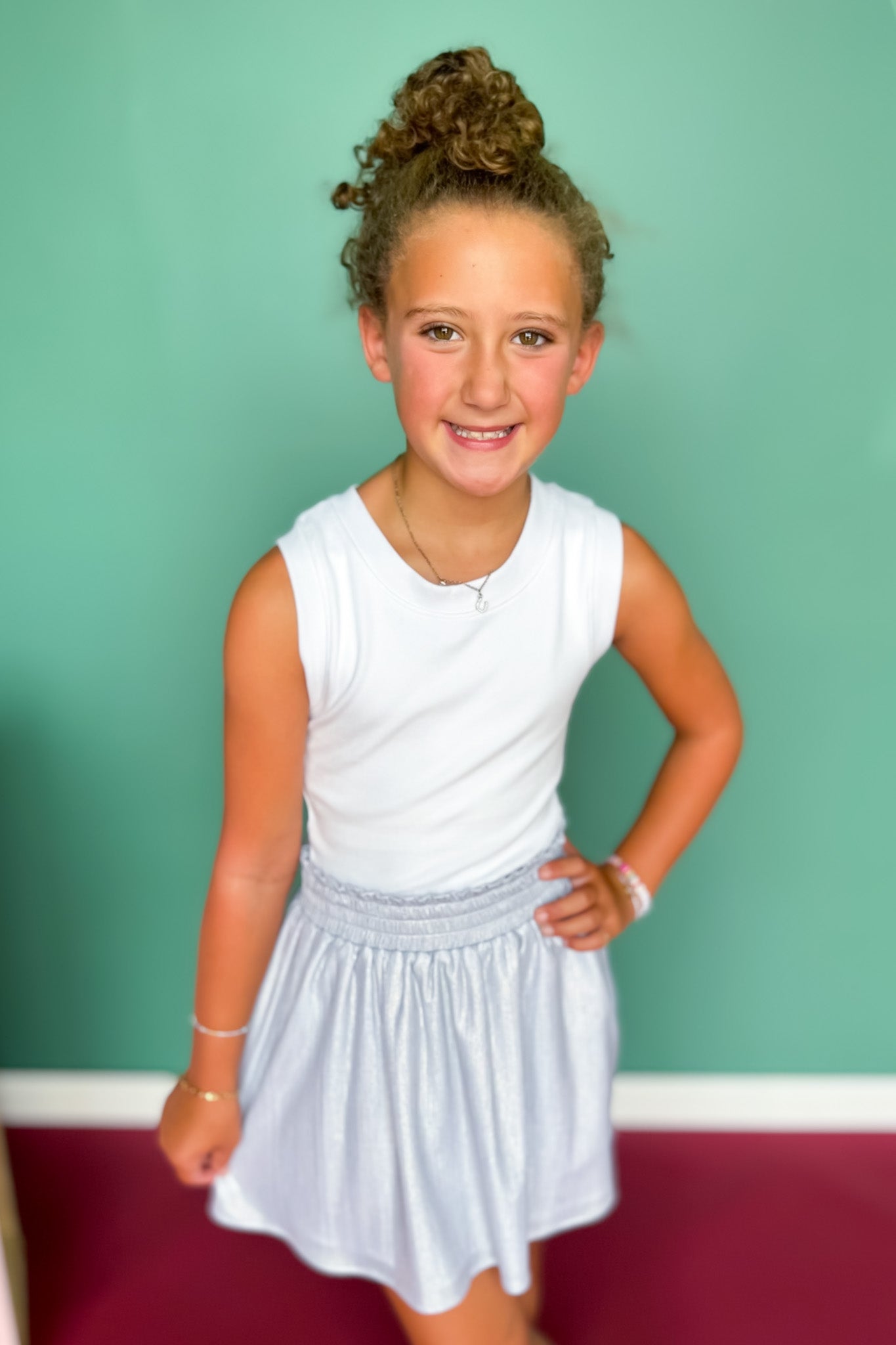 SSYS Kids Ribbed Crew Neck Sleeveless Tank In Ivory
