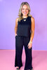 Black Sleeveless Top Wide Leg Elastic Drawstring Pant Set *FINAL SALE*, ssys by mallory fitzsimmons