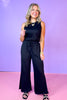 Black Sleeveless Top Wide Leg Elastic Drawstring Pant Set *FINAL SALE*, ssys by mallory fitzsimmons