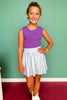 SSYS Kids Ribbed Crew Neck Sleeveless Tank In Purple *FINAL SALE*