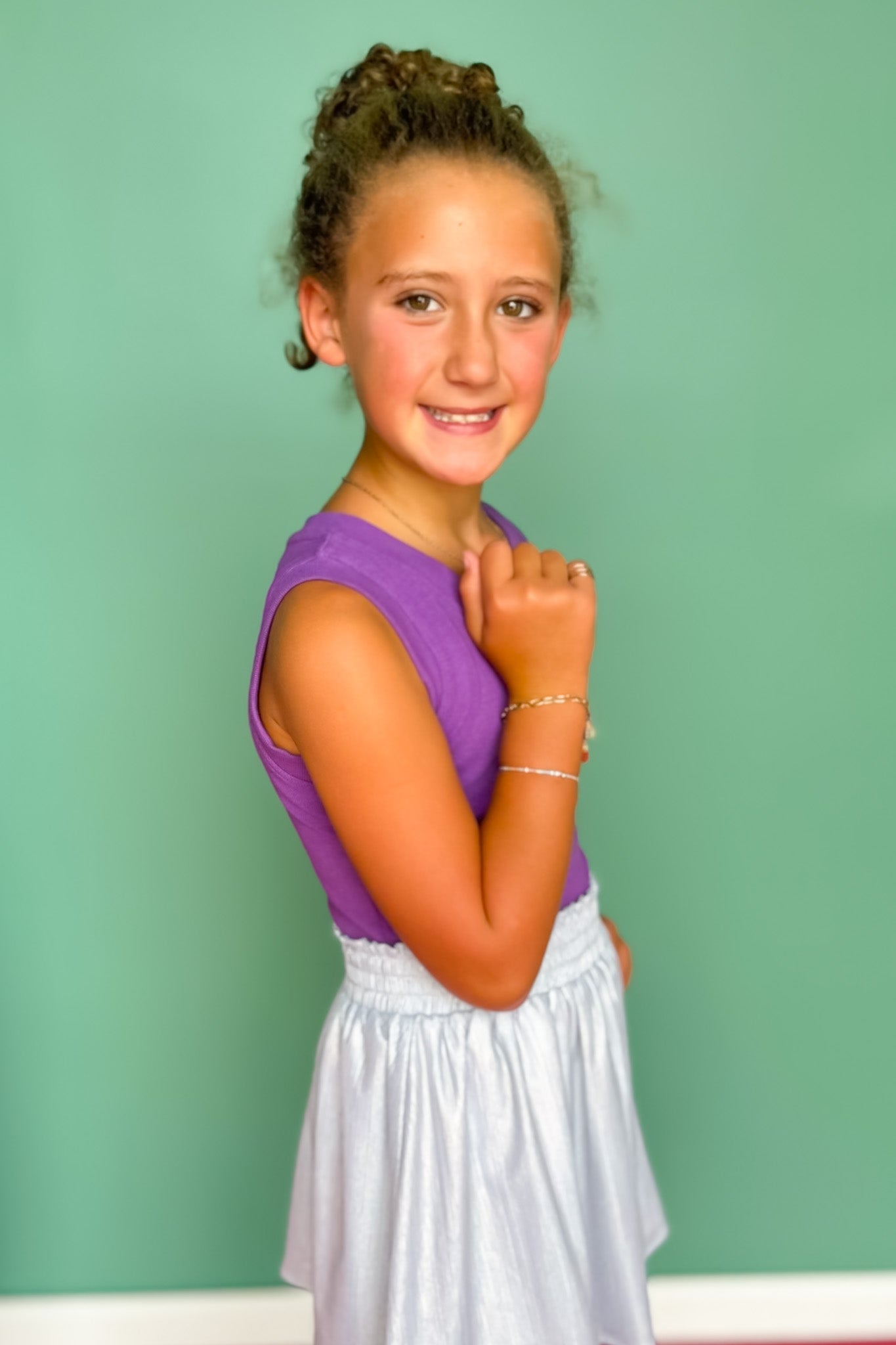 SSYS Kids Ribbed Crew Neck Sleeveless Tank In Purple