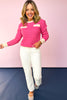 Risen Cream High Rise Side Slit Straight Leg Raw Hem Jeans *FINAL SALE*