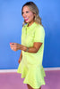 SSYS Margaret Drop Waist Collared Scuba Dress In Lime