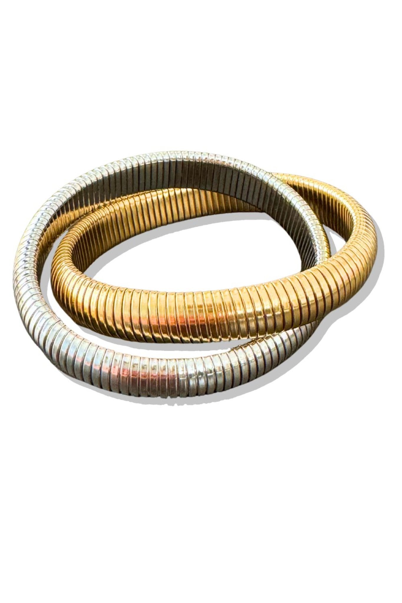 Silver Gold Water Resistant 12mm Double Ribbed Bracelet