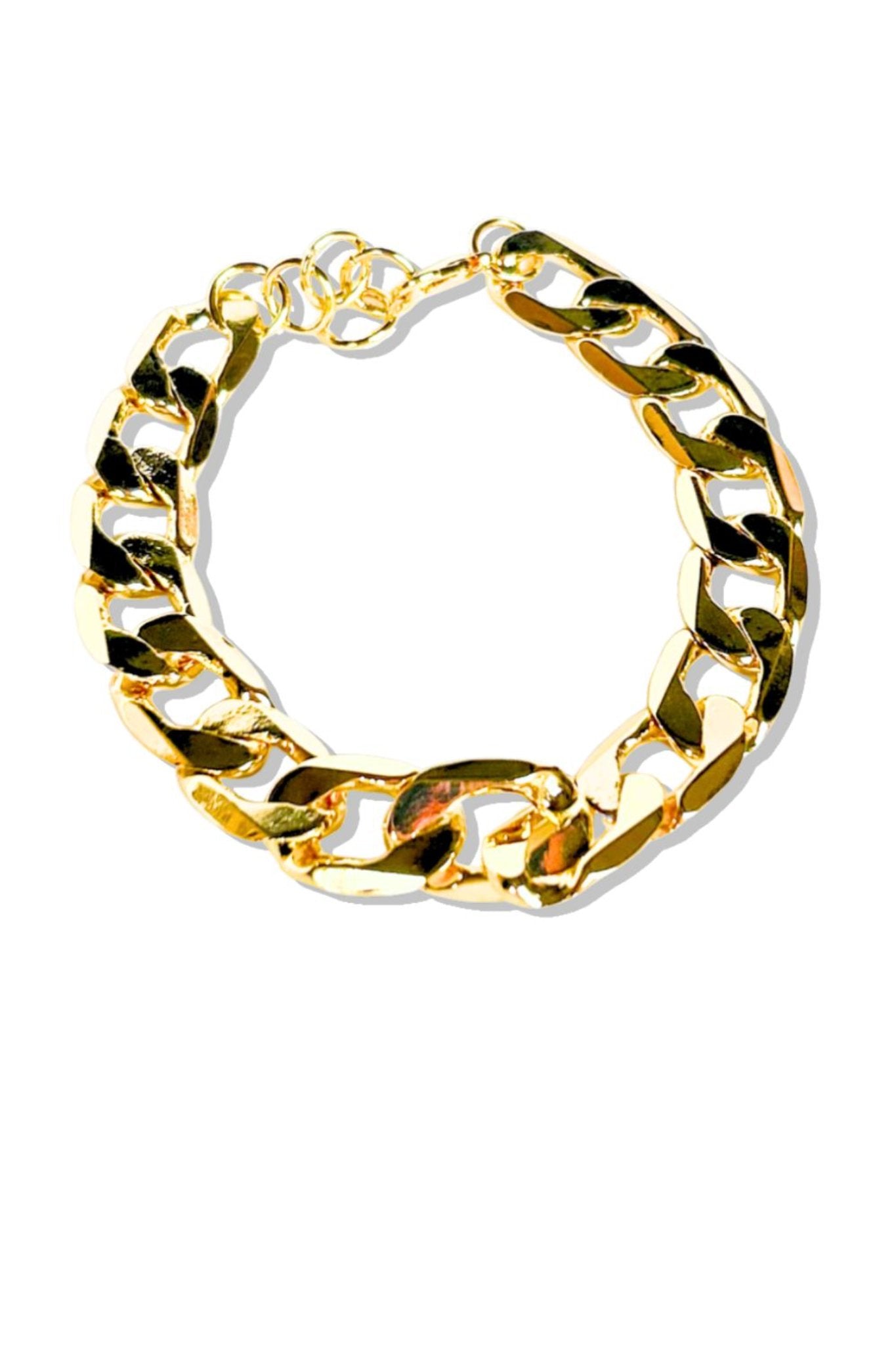 Gold Dipped Flat Chain Bracelet