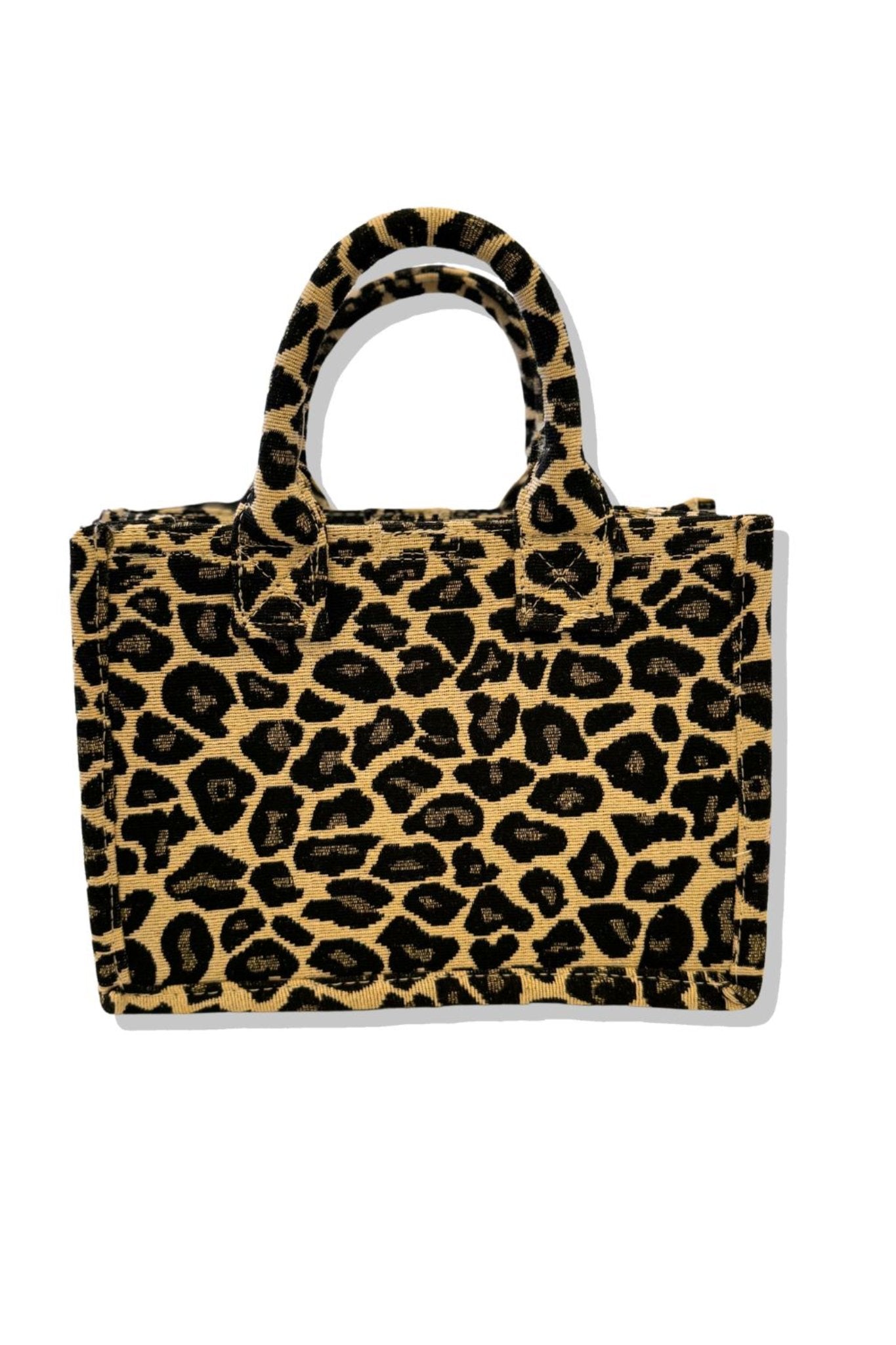 Brown Animal Print Double Handle Purse