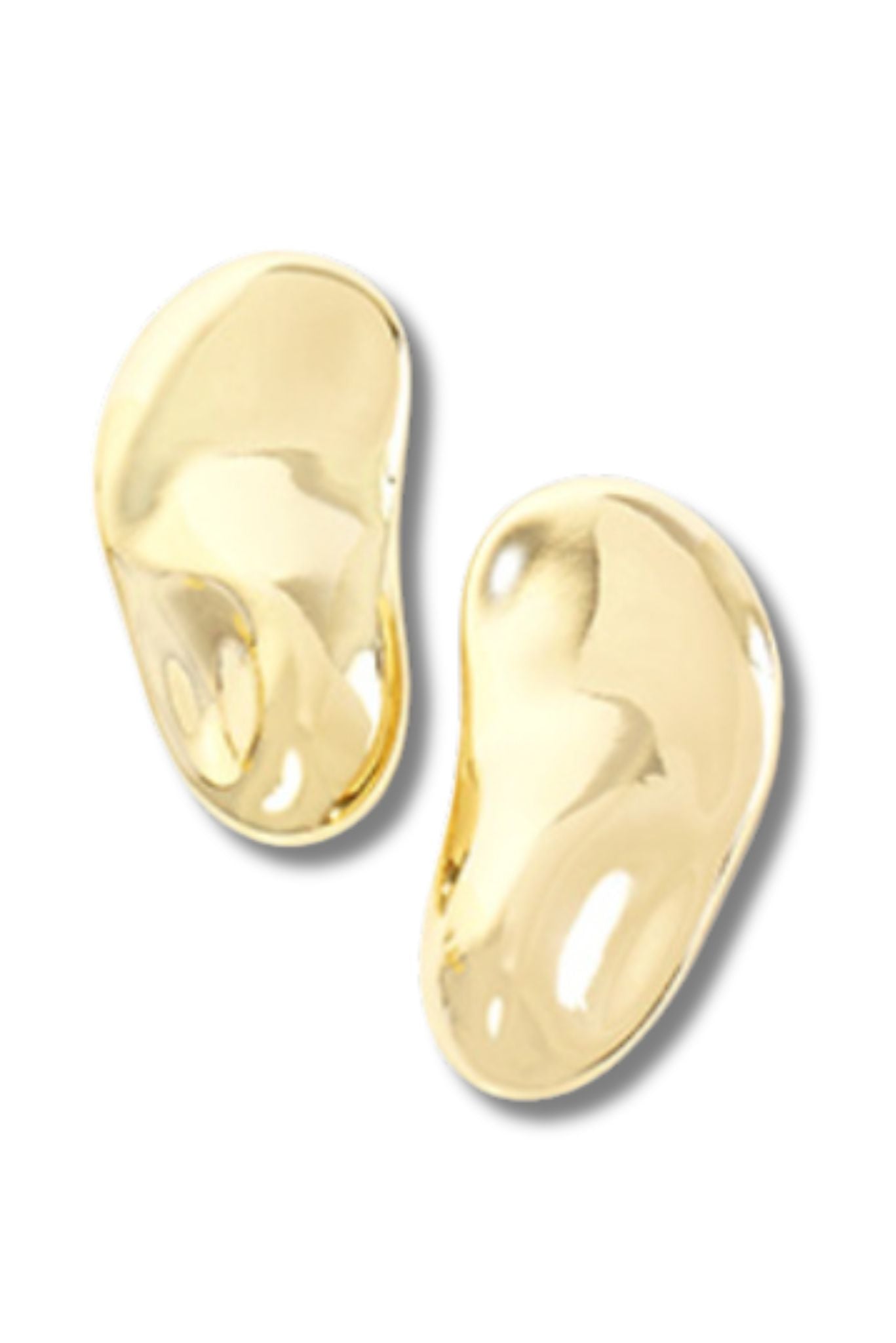 Gold Abstract Metal Plate Earrings