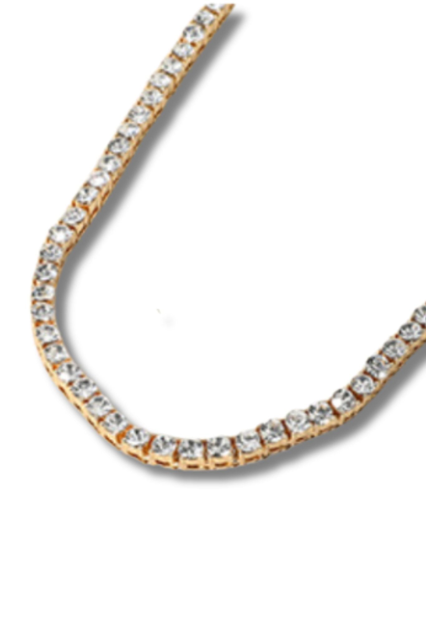 Gold Rhinestone Tennis Chain Necklace