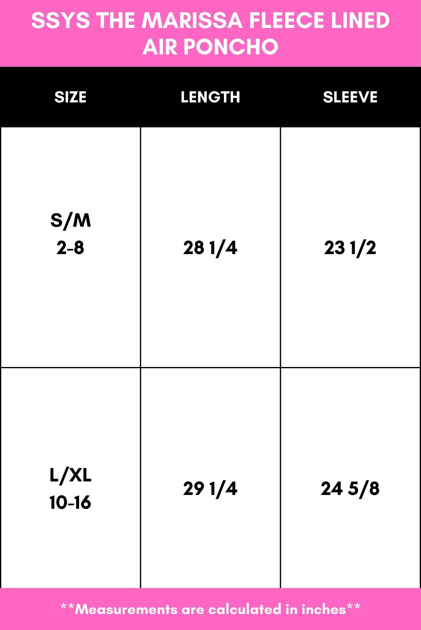 SSYS Marissa Fleece Lined Air Poncho In Black