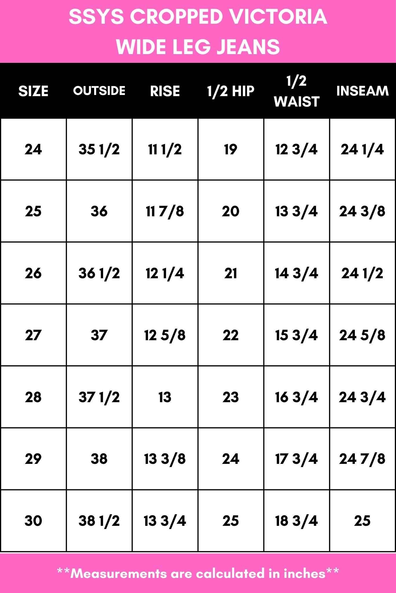 SSYS Cropped Victoria Wide Leg Jeans OUTLET *FINAL SALE*