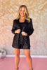 SSYS Janell Sequin Oversized Blazer In Black