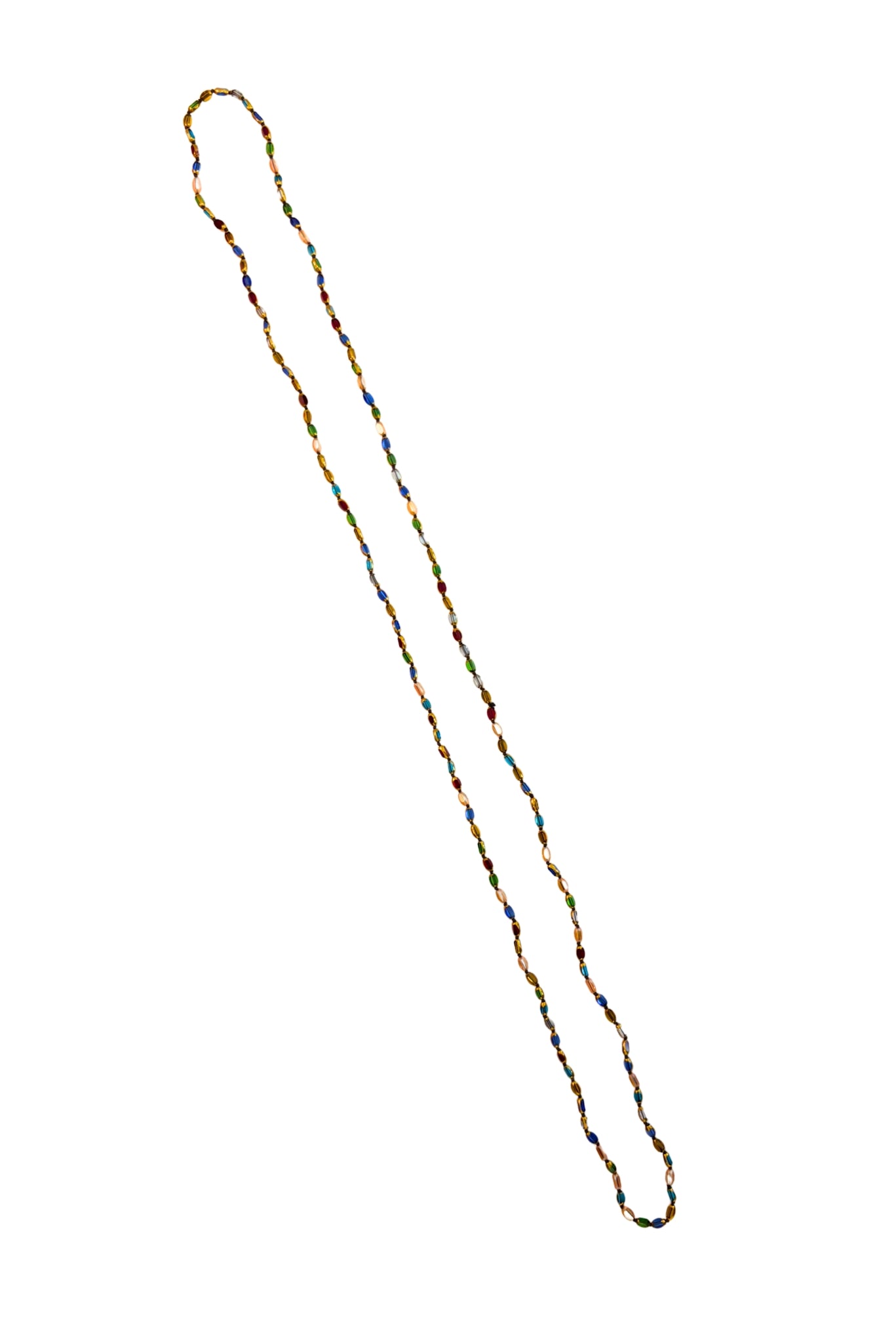 Multi Colored Small Glass Water Drop Beaded Necklace