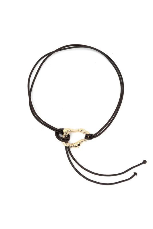 Brown Hammered Gold Ring Wrap Belt
