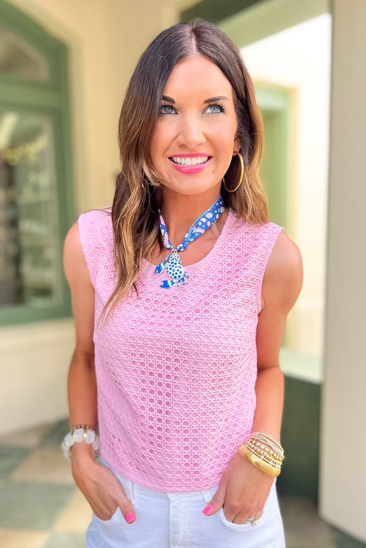 SSYS Sunnie Lace Popover Top In Light Pink