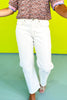 Mica White Super High Ankle Barrel Leg Jeans