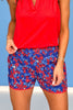 SSYS Royal Red Ditsy Floral Printed Active Shorts