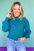 SSYS Merritt Mock Neck Sweater In Emerald Jade