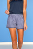 SSYS Navy Gingham Printed Active Shorts