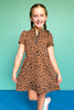 SSYS Kids Lainey Dress In Dark Tan Animal