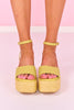 Chartreuse Ankle Strap Platform Sandals