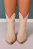 Ivory Faux Leather Heeled Booties