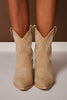 Taupe Embroidered Western Booties