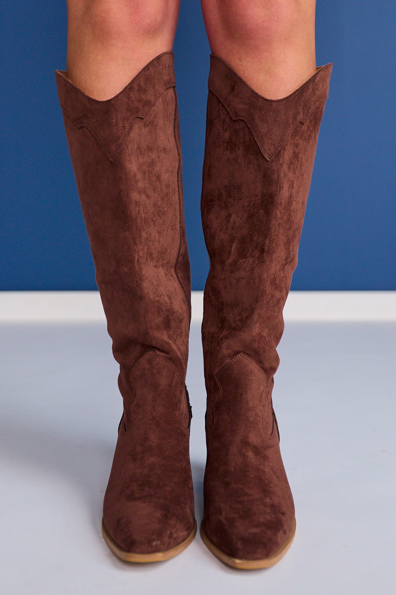 Dark Brown Western Heeled Boots