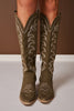 Olive Tall Western Boots