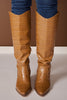 Matisse Tan Faux Croc Heeled Western Boots