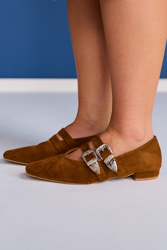 Tan Western Ballet Flat