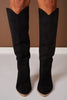 Black Suede Tall Pointed Toe Boots