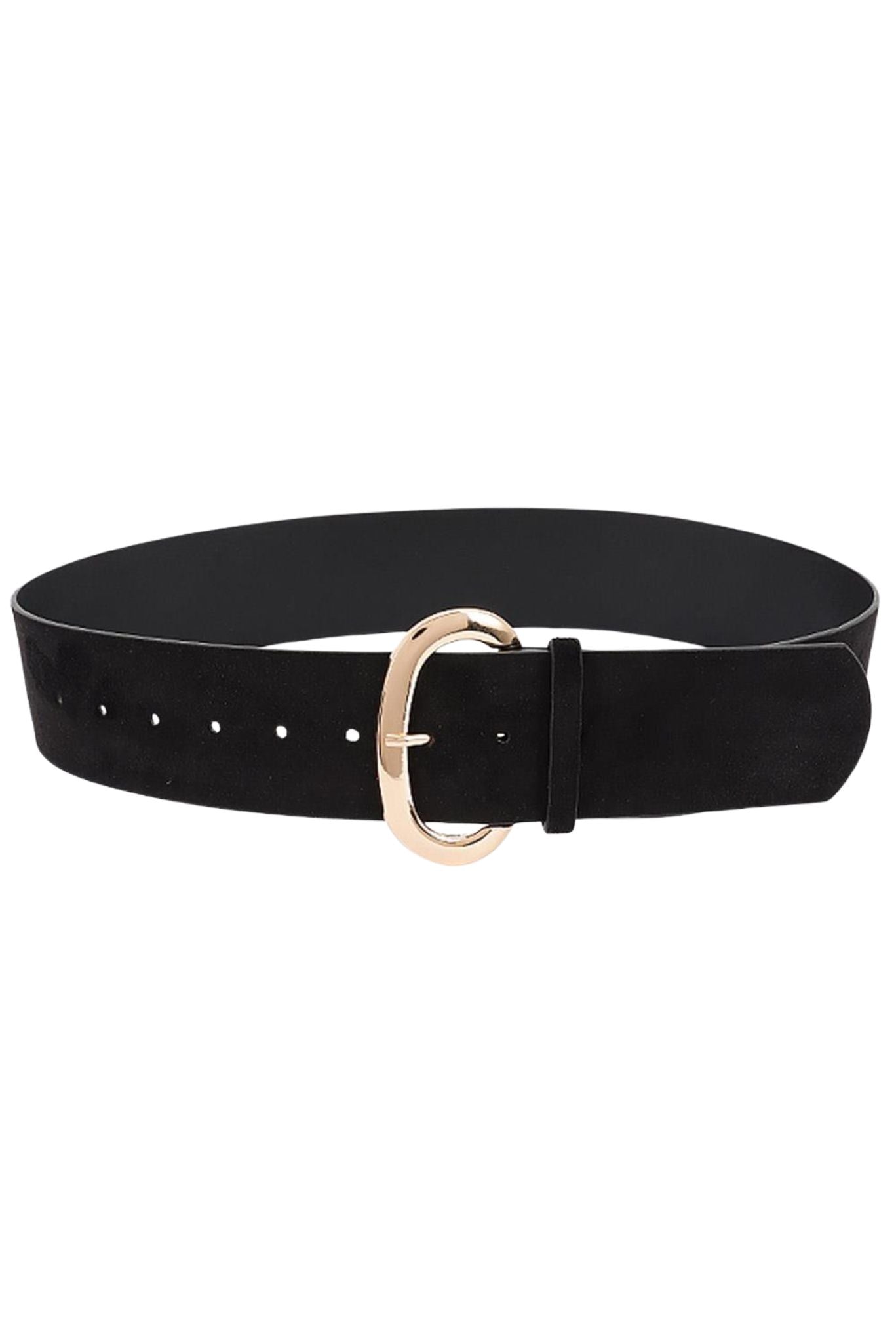 Black Oval Buckle Wide Belt
