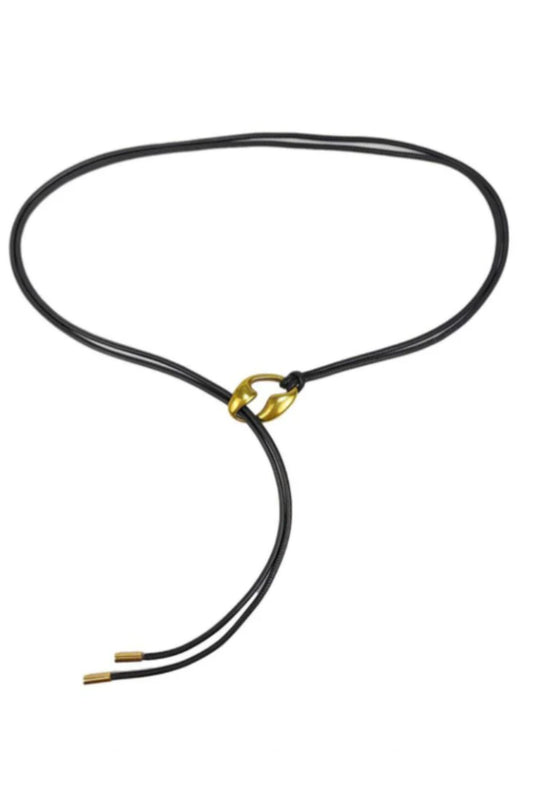 Black Adjustable Double Wrap Buckle Belt