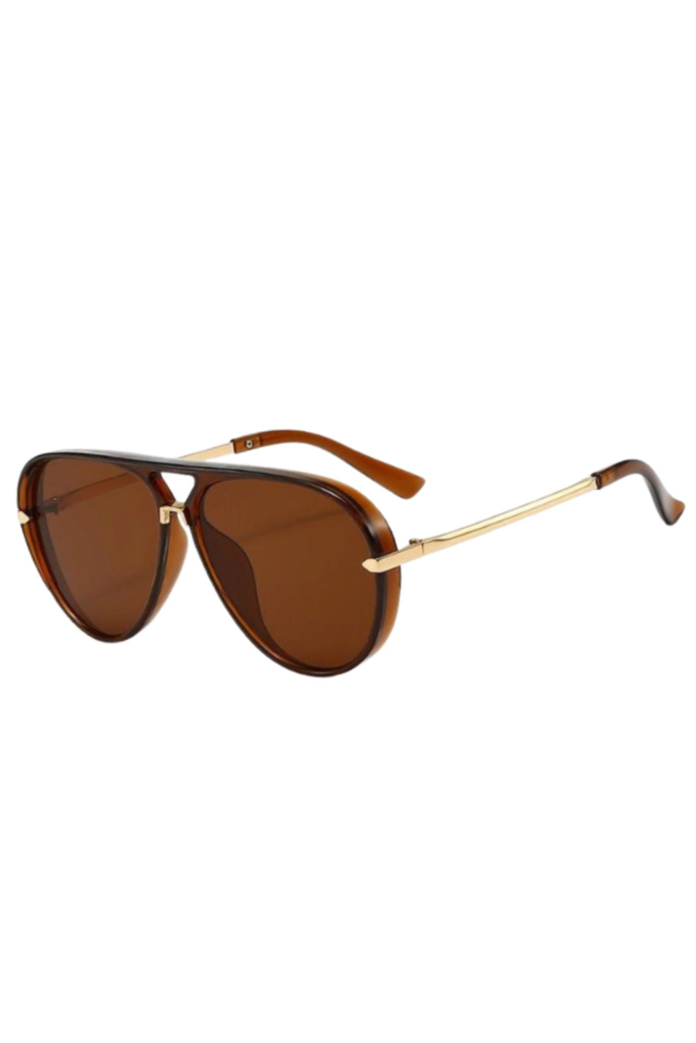 Chocolate and Gold Aviator Sunglasses