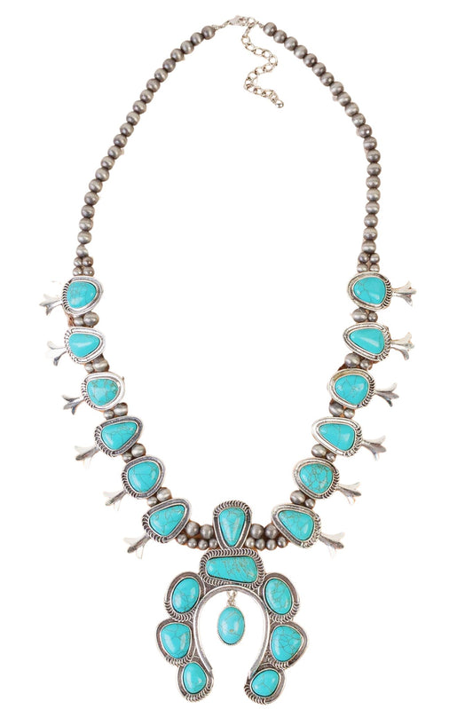 Turquoise Squash Blossom Necklace