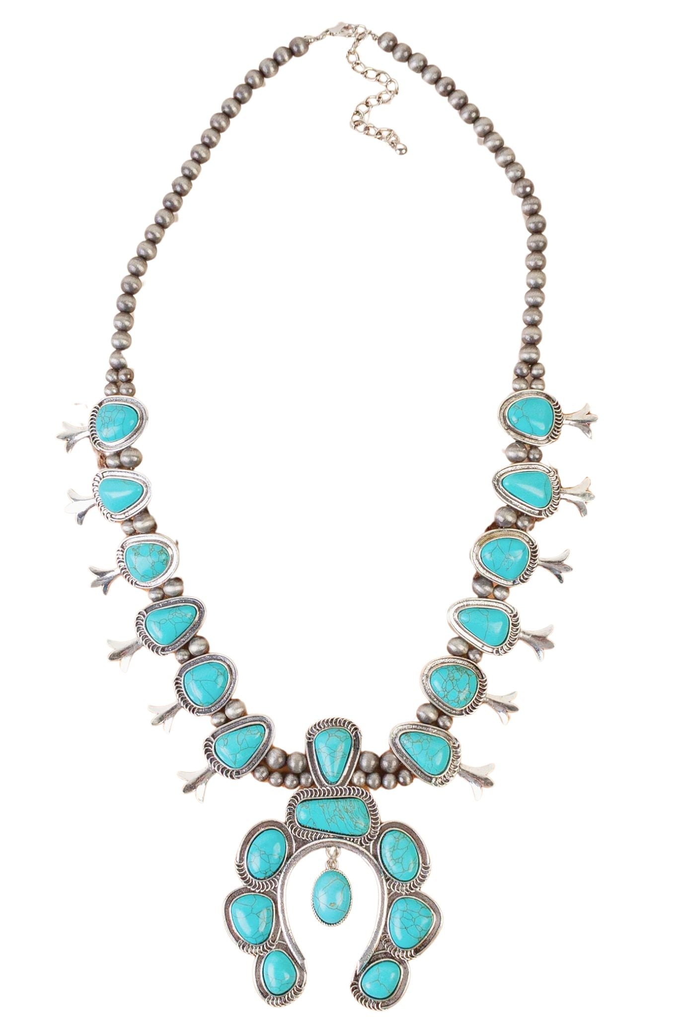 Turquoise Squash Blossom Necklace