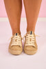 Shu Shop Camel Suede Studded Slip On Mule Sneakers