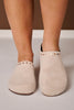 Beige Faux Suede Studded Mule
