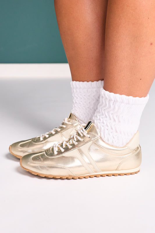Shu Shop Gold Metallic Retro Sneakers