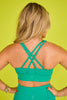 SSYS Kelly Green Butter Criss Cross Back Sports Bra