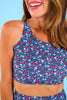 SSYS Freedom Floral Print Compression Sports Bra