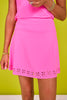 SSYS Laser Cut Active Skort In Neon Pink