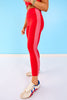 SSYS Red Gingham Inset Red High Waist Leggings