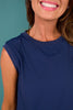 SSYS Signature Navy Muscle Cut Ribbed Top