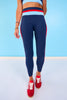 SSYS Red and Blue Colorblock Navy High Waist Leggings