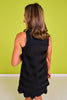 SSYS Black Pleated Back Collared V Neck Padded Active Dress