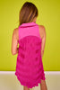 SSYS Hot Pink Pleated Back Collared V Neck Padded Active Dress