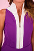 SSYS Contrast Half Zip Active Dress In Purple