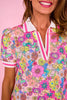 SSYS Scuba Drop Waist Ribbed Collar Dress In Full Bloom