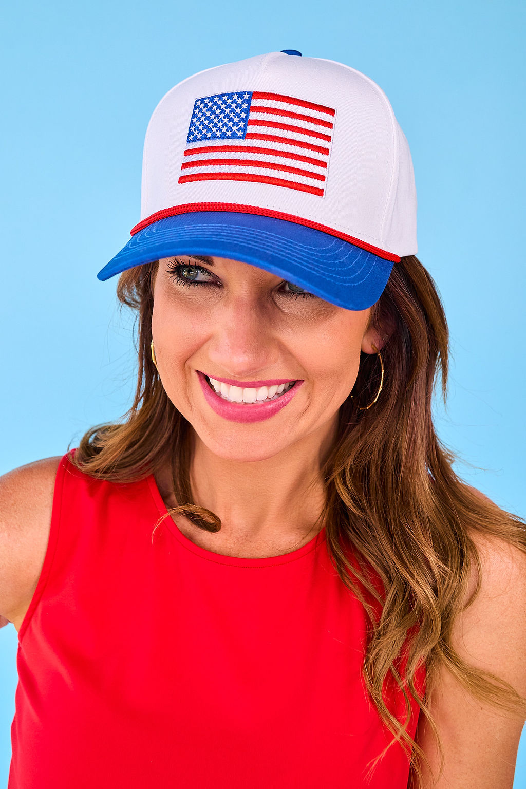 SSYS American Flag Embroidered Trucker Hat